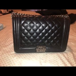 Fake Channel Bag with Real Leather